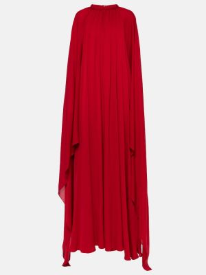 Копринена рокля с драперии Elie Saab червено