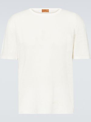T-shirt di lino Alanui bianco