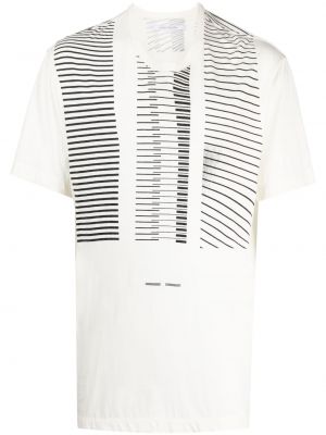 Тениска с принт от джърси Julius бяло