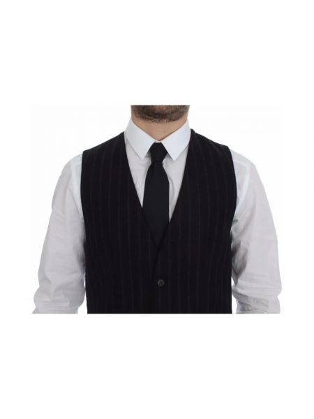 Chaleco de traje a rayas Dolce & Gabbana negro
