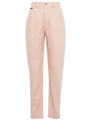 Straight fit džíny s vysokým pasem Dolce&gabbana růžové