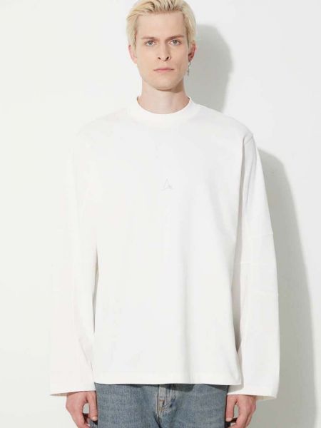 Μακρυμάνικη βαμβακερή μπλούζα Roa λευκό