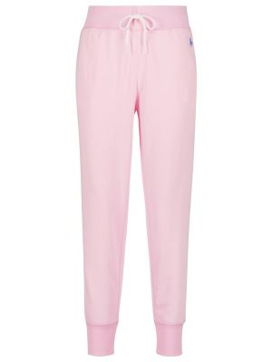 Fleecové sportovní kalhoty Polo Ralph Lauren růžové