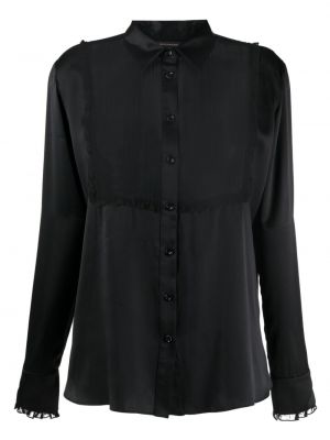 Μεταξωτό πουκάμισο Kiki De Montparnasse μαύρο