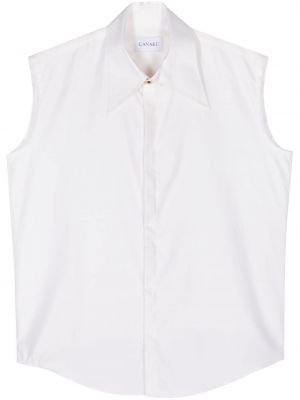 Kokvilnas krekls bez piedurknēm Canaku balts