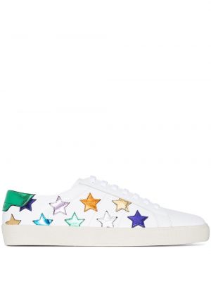 Zapatillas con cordones de estrellas Saint Laurent blanco