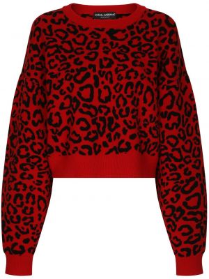 Прозрачен пуловер с принт с леопардов принт Dolce & Gabbana