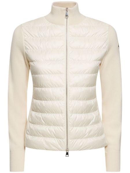 Dun ull cardigan Moncler hvit