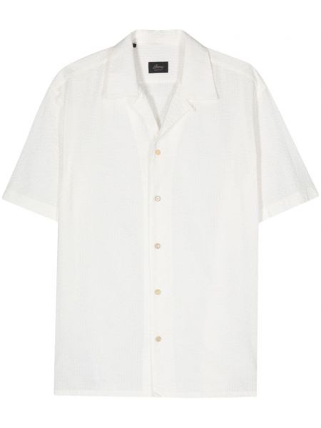 Bavlněná košile Brioni bílá