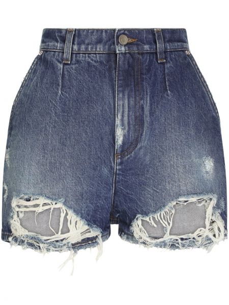 Shorts en jean effet usé Dolce & Gabbana bleu