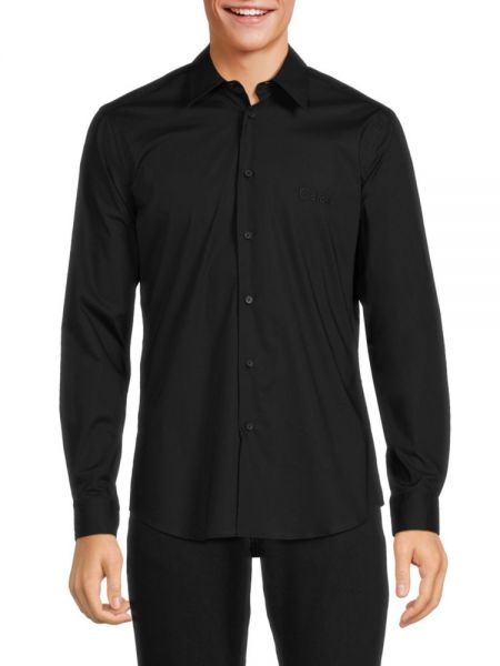 Однотонная рубашка Roberto Cavalli черная