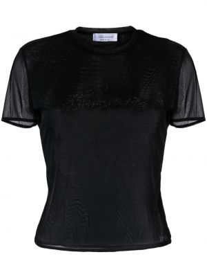 Tinklinis marškinėliai su kristalais Blumarine juoda