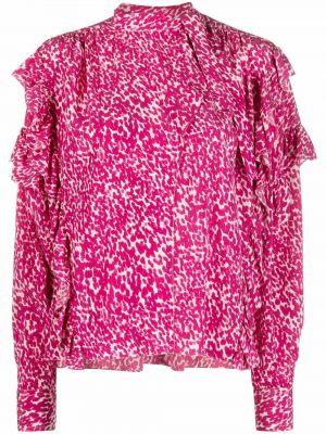 Blusa con estampado con estampado abstracto Isabel Marant rosa