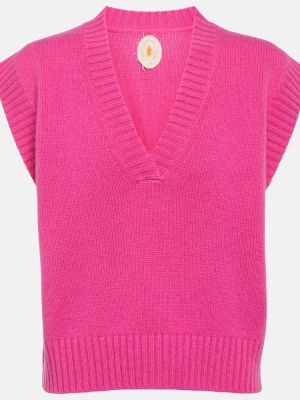 Chaleco de cachemir de tela jersey con estampado de cachemira Jardin Des Orangers rosa