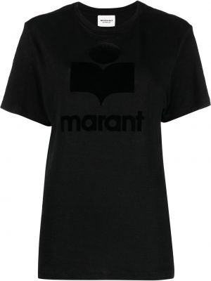 Ľanové tričko Isabel Marant étoile čierna