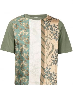 Majica s cvetličnim vzorcem s potiskom Pierre-louis Mascia zelena
