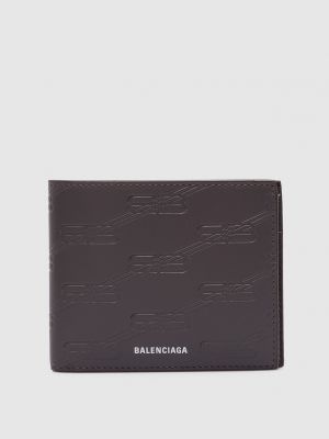 Шкіряний гаманець Balenciaga сірий