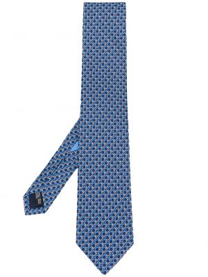 Corbata con estampado Salvatore Ferragamo azul