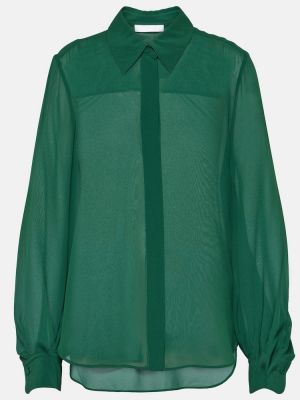 Копринена блуза Chloã© зелено