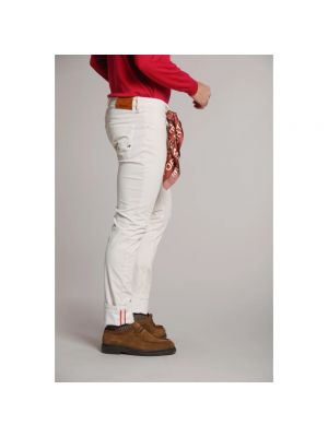 Aksamitne jeansy skinny slim fit Mason's beżowe