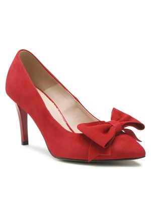 Полуотворени обувки с ток Sagan червено