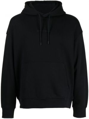 Hoodie med broderi Emporio Armani svart