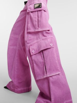 Pantalones cargo de algodón Dolce&gabbana rosa
