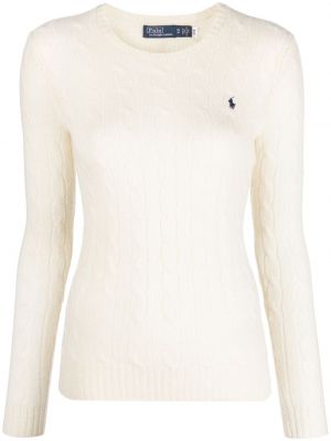 Kašmírový vlnený sveter Polo Ralph Lauren biela
