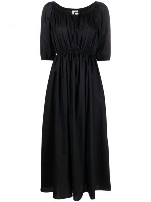 Памучна миди рокля Matteau черно