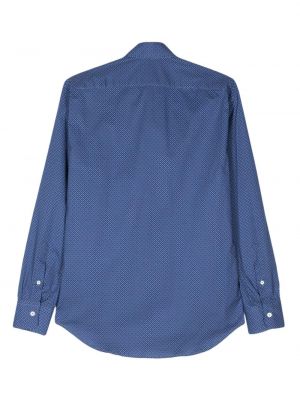Koszula w grochy z nadrukiem Canali niebieska