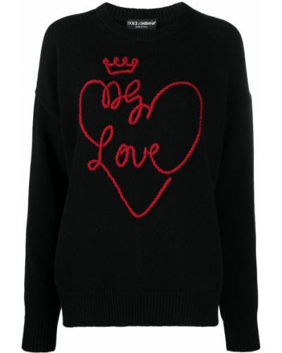 Jersey con bordado de tela jersey Dolce & Gabbana negro