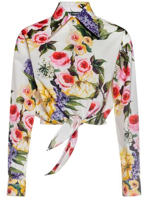 Памучна риза на цветя с принт Dolce & Gabbana