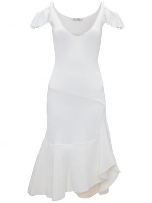 Sukienka wieczorowa z falbankami Jw Anderson biała
