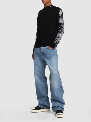 Volneni pulover s potiskom Amiri črna