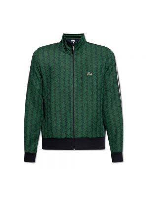 Jacquard sweatshirt mit reißverschluss Lacoste grün