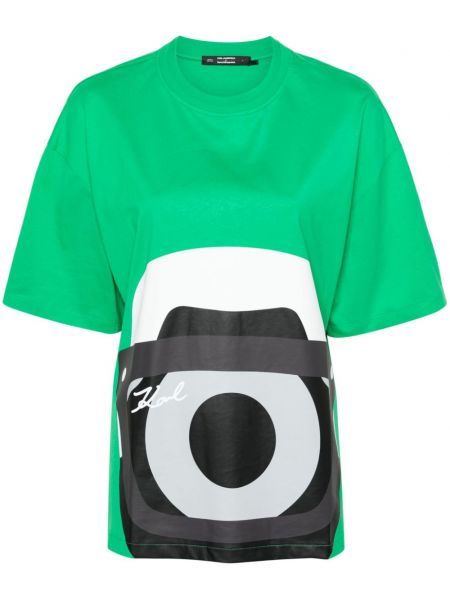 T-krekls ar apdruku Karl Lagerfeld zaļš