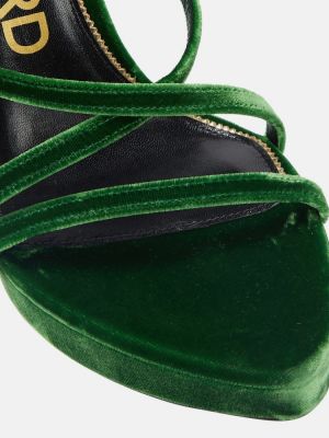 Aksamitne sandały na koturnie Tom Ford