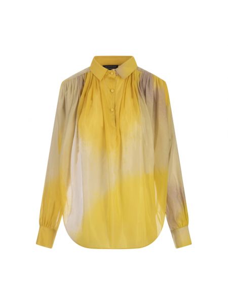 Jedwabna koszula Gianluca Capannolo żółta