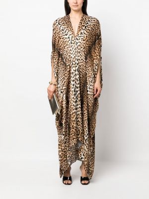 Leopardí šaty s potiskem Roberto Cavalli černé