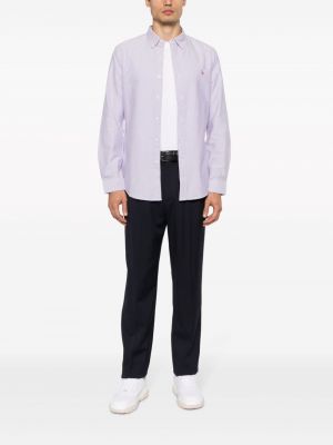 Bavlněná košile s výšivkou Polo Ralph Lauren fialová