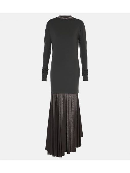 Drapert mesh jersey dress Lemaire brun