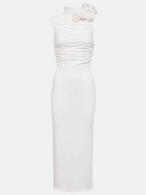 Свадебный платье миди с аппликацией Magda Butrym белый