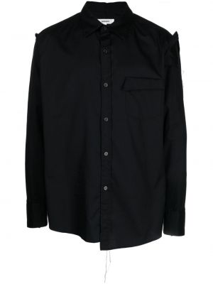 Aszimmetrikus viseltes hatású ing Sulvam fekete