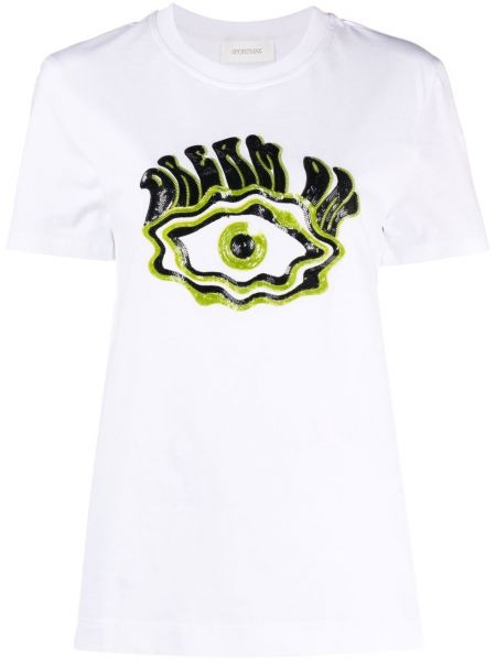 T-shirt aus baumwoll mit print Sportmax weiß