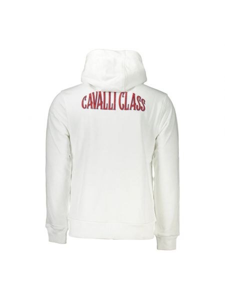 Sudadera con capucha de algodón Cavalli Class blanco