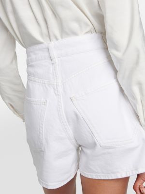 Kõrge vöökohaga teksariidest lühikesed püksid Chloã© valge