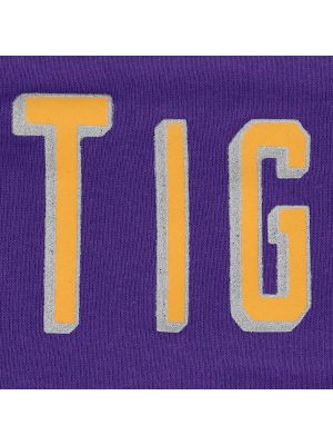 Женское платье-футболка с короткими рукавами G-III by Carl Banks фиолетового/белого цвета LSU Tigers Down G-III