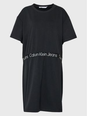Denim ruha Calvin Klein Jeans Plus fekete