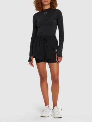 Shorts taille haute Adidas By Stella Mccartney noir
