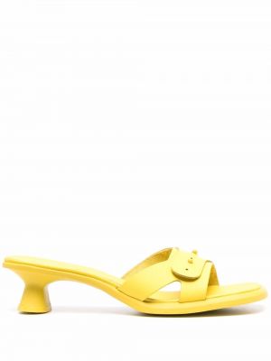 Leder sandale mit absatz mit niedrigem absatz Camper gelb